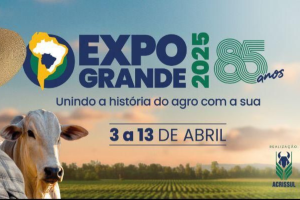 Expogrande 2025 já começou! A 85ª edição acontece em Campo Grande nos próximos dias 3 a 13 de abril, no Parque de Exposições Laucídio Coelho.