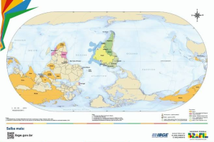 IBGE lança mapa-múndi invertido com Brasil no centro! Entenda a mudança e o que ela representa. Leia agora e descubra essa nova perspectiva